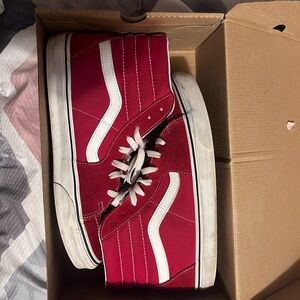 Vans Racing Red and White Sneakers